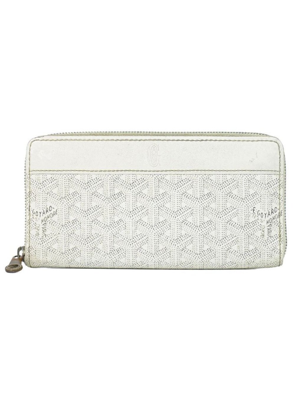 Goyard Matignon GM Zip Around Wallet White